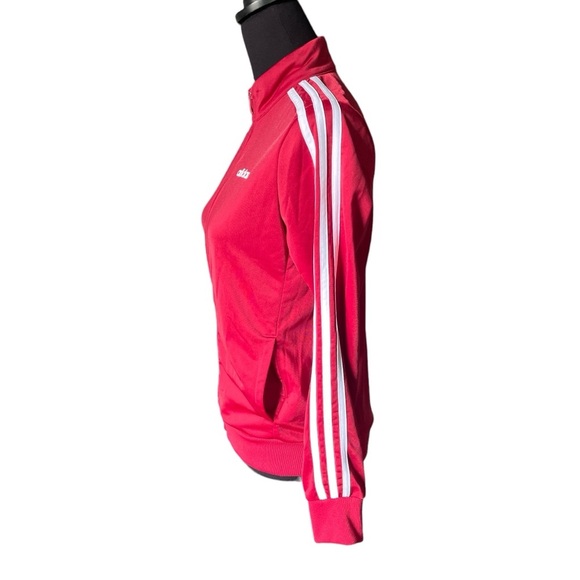 Adidas Women’s Essentials Zip Front Brick Red Track Jacket, Size Small - Picture 4 of 9